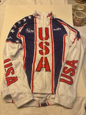 Vintage Biemme USA Cycling Full Zip Long Sleeve Jersey SRM Sponsor